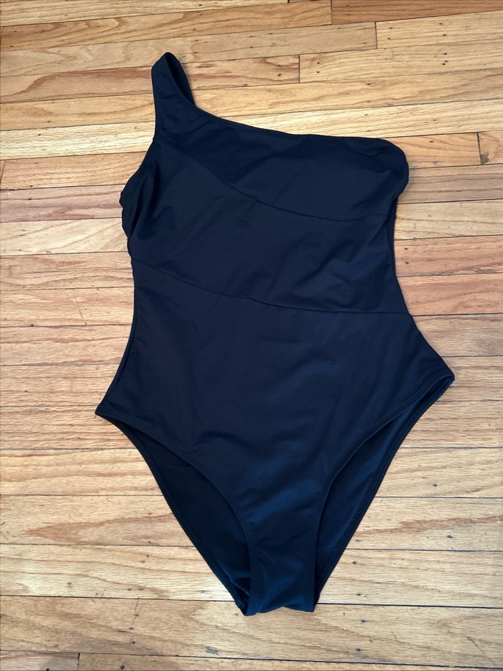 Cupshe X Iskra Reverie Land 1-Shoulder Slim & Sculpt 1-Piece Swimsuit Black L
